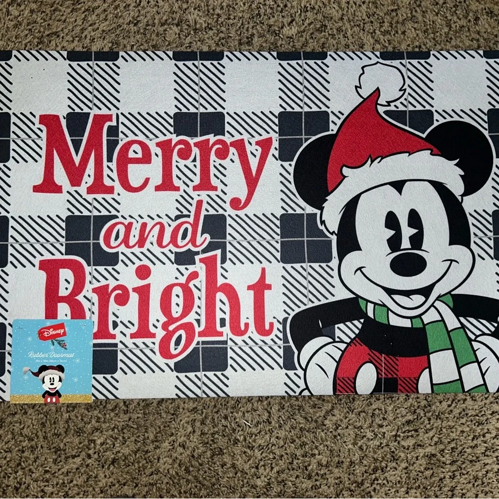 Mickey Mouse Christmas Rubber Doormat